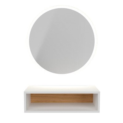 ROUND Coiffeuse Miroir avec Tablette - Coiffeuses | Mobila Créations