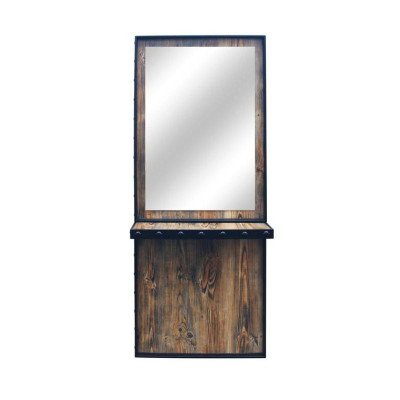 FLICK Coiffeuse Miroir effet boisé avec plateau | Mobila Créations