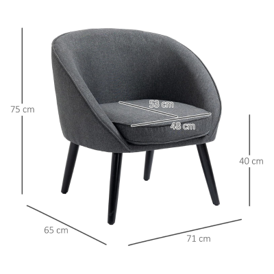 MOTI 1-seters grå linstol | Mobila Creations