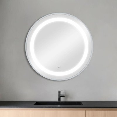 BRIZZ Pukeutumispöytä Pyöreä peili Hopea | Mobila Créations