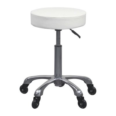 Tabouret à Roulettes rapides Blanc SILENTO | Mobila Créations