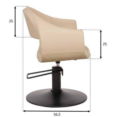 Fauteuil Coiffure LUNA CREAM Base Ronde Noire | Mobila Créations