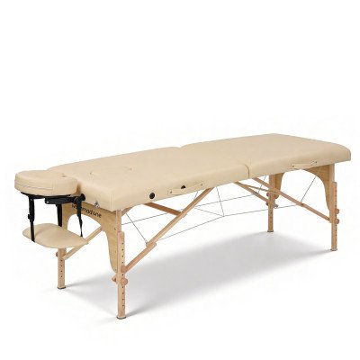 NOMAD Beige, sammenleggbar massasjebord i tre, 3 deler | Mobila Créations