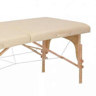 NOMAD Beige, hopfällbar massagebänk i trä, 3 delar | Mobila Créations