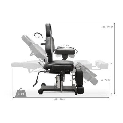 TATTOOPRO Fauteuil de Tatouage Hydraulique Noir | Mobila Créations