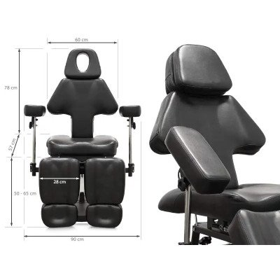 TATTOOPRO Fauteuil de Tatouage Hydraulique Noir | Mobila Créations