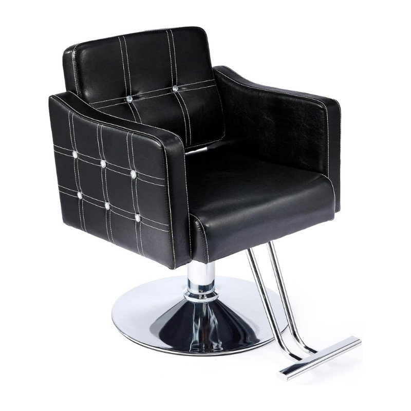 Chaise de Bureau Ultra Élégant - Siège de Réception Noir et Argent