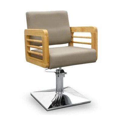 BARK Friseurstuhl in Grau und Holz | Mobila Creations