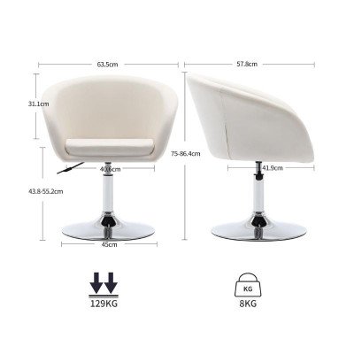 ELEGANT WHITE Fauteuil de Coiffure | Mobila Créations