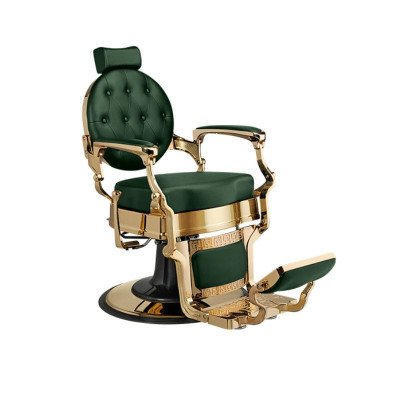 VINTAGE Grøn Guld Barberstol - Barbershop | Mobila Creations VINTAGE Grøn Guld Barberstol - Barbershop | Mobila Creations